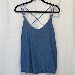 Thread & Supply Chambray Tank w/ Cross-Cross Back